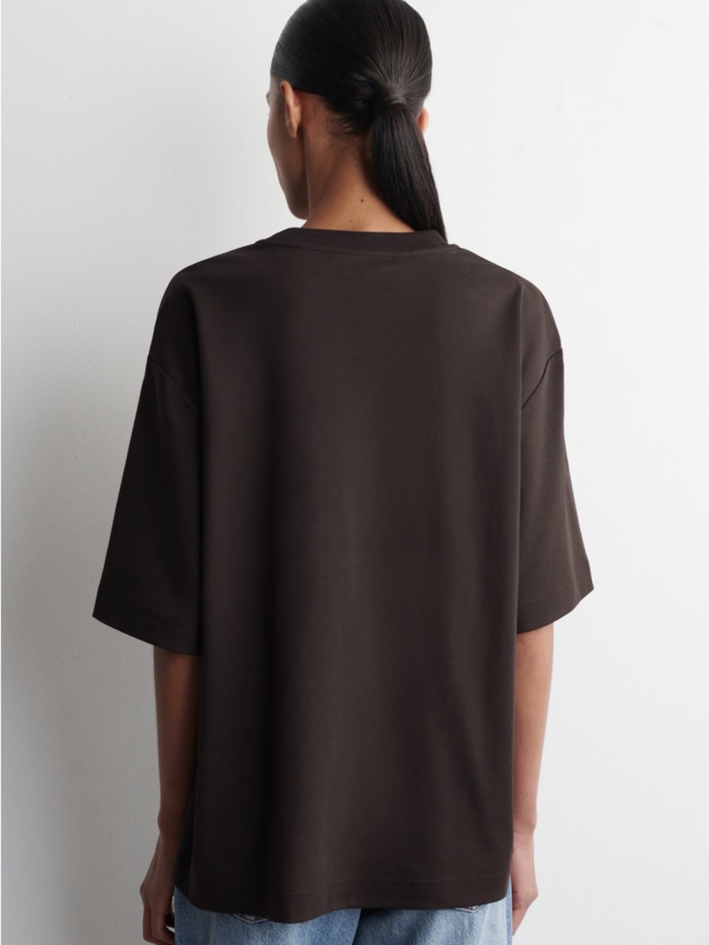 COS Dark Brown OVERSIZED T-SHIRT - Picture 2 of 5